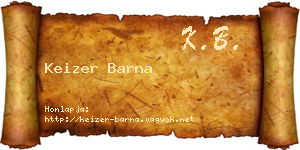 Keizer Barna névjegykártya